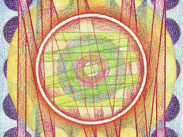 Magical Night #10, coloured pencil on paper, 13 x 13 cm, Mark Weighton, 2011