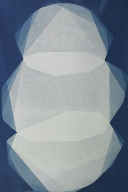 Transformation in Blue plate #22, 2018, cyanotype on Aquarelle paper, 83.4 x 59 cm