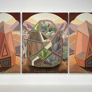 April Dawn Parker, The Candle Being Lit, 2020. Oil on linen, 40 x 74 in. Courtesy of Susan Eley Fine Art