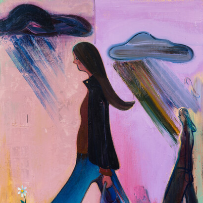 The Future is Elsewhere (If it Breaks Your Heart) #1, 2017. Oil on canvas, 68 x 64 inches. Inv. #HH1712