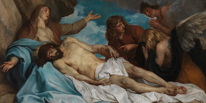Anthony van Dyck (1599-1641), La lamentation du Christ | Die Beweinung Christi | The Lamentation of the Christ, vers | um | c. 1635, huile sur toile | Öl auf Leinwand | oil on canvas, 115 x 208 cm, Koninklijk Museum voor Schone Kunsten, Antwerpen, BE © : KMSKA - Lukas-Art in Flanders vzw. Photo: Hugo Maertens