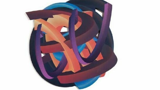 Julia Farrer, A Knot of Time I, 2013, acrylic on panel 80 x 82cm