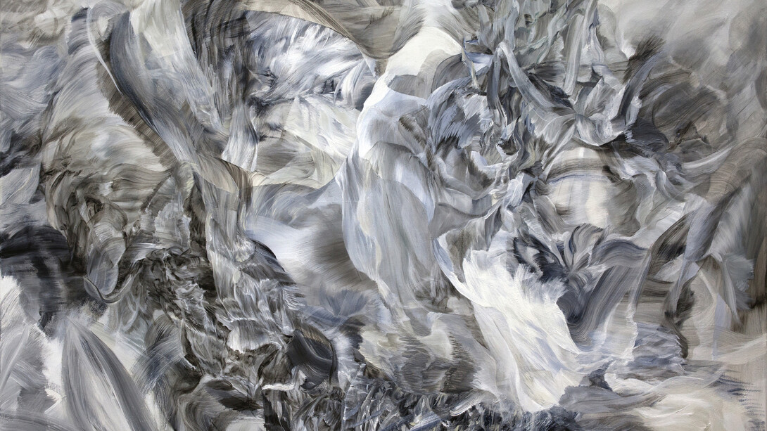 Melanie Authier, Moon Rattler (detail), 2023, acrylic on canvas, 52x60 inches. Courtesy of the artist and Andrew Rafacz