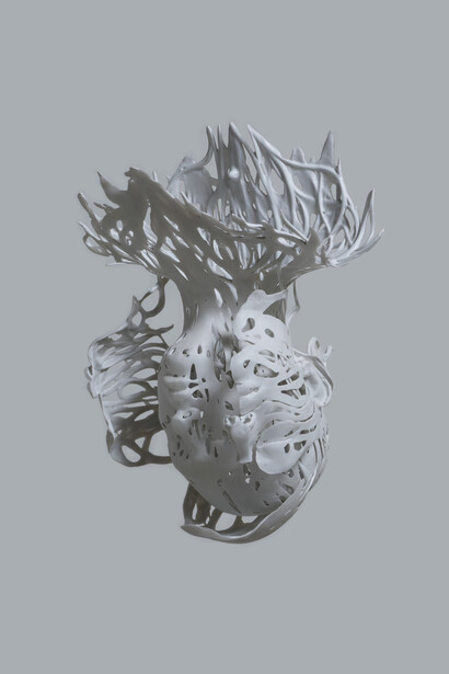 Motohiko Odani [Japanese, b. 1972], Hollow (Study for a self portrait type-A), 2014, Fiberglass reinforced plastic, urethane paint, mixed media, 18.5 x 14.17 x 14.96 inches, 47 x 36 x 38 cm. Photo by Keizo Kioku. Courtesy of Yamamoto Gendai