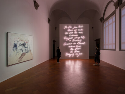 Tracey Emin, Sex and solitude, vista della mostra. Per gentile concessione di Palazzo Strozzi