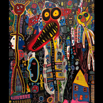 Joey Tepedino, Ritual, Ritual, 2022, mixed media on canvas, 24x20 inches. Courtesy the artist and Hal Broom Gallery