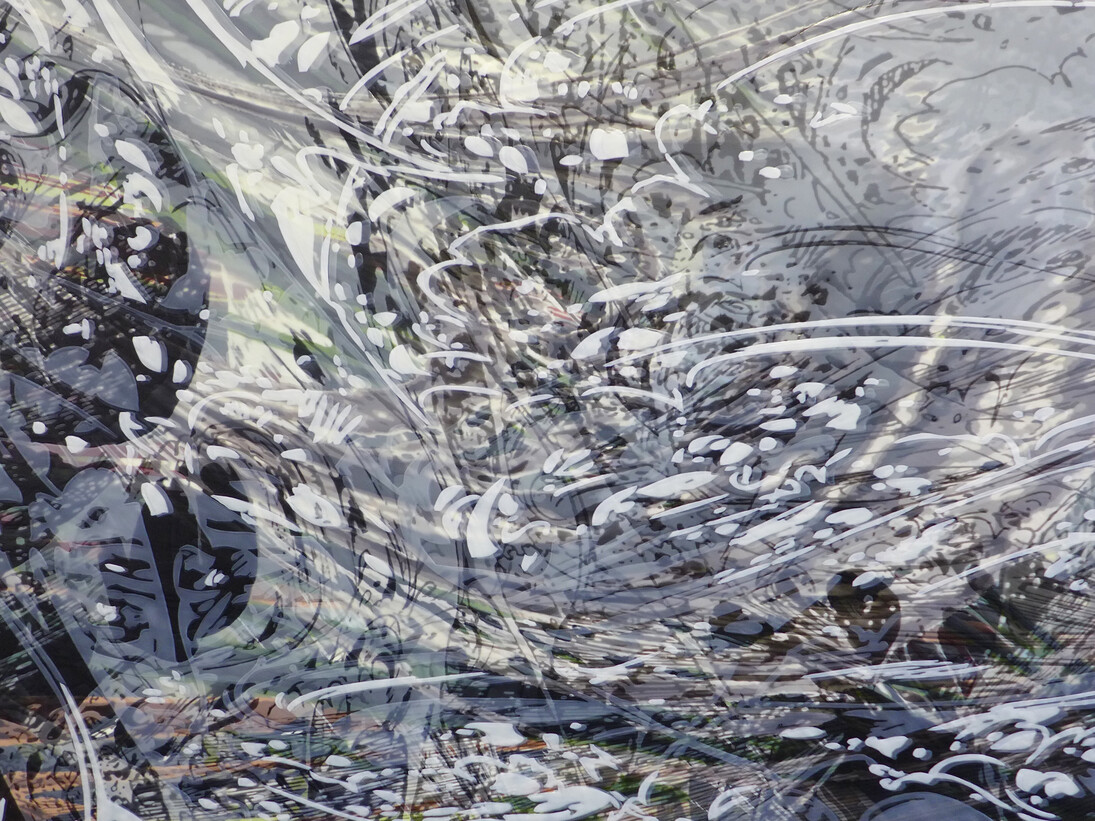 Yoon Lee, "A Snow Storm of Sorts," 2014, Acrylic on PVC panel, 48 x 72 inches. Courtesy the artist and Pierogi Gallery