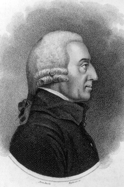 Grabado con la efigie de Adam Smith