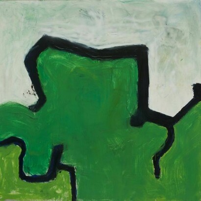 Webster, Chuck, Sleeping Giants, 2013, Oil and spray paint on panel, 84 x 120 inches, 213.36 x 304.8 cm