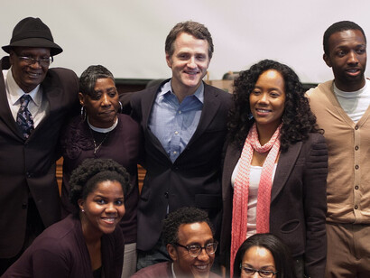 Top: Donnie Andrews, Fran Boyd, Jim True-Frost, Sonja Sohn, Jamie Hector. At bottom center: Andre Royo