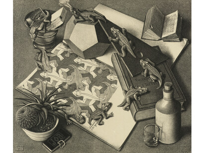 M.C. Escher, Reptiles, 1943, Lithograph, 33.4 x 38.5 cm, Gemeentemuseum Den Haag. All M.C. Escher works copyright © The M.C. Escher Company B.V. -Baarn-the Netherlands. All rights reserved. www.mcescher.com
