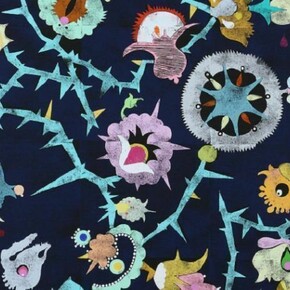 Gert & Uwe Tobias Untitled,2012, Coloured woodcut on canvas 200 x 168 cm,© photo Alistair Overbruck, Cologne/Gert & UweTobias/VG. Bildkunst, Bonn