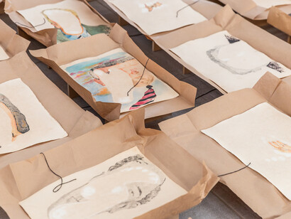Installation view of 14th Mercosul Biennial: "Estalo", Curated by Raphael Fonseca, Porto Alegre, 2025. Courtesy of ChertLüdde, Berlin and Ali Eyal, Los Angeles. Photo by
Thiele Elissa