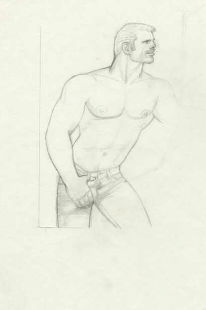 Tom of Finland, Untitled, c. 1981, graphite on paper, 29.2 x 21 cm, (MA-FINLT-00019), Copyright Tom of Finland ® Foundation