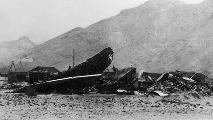 Restos de los aviones siniestrados en Palomares, Almería, el 17 de enero de 1966