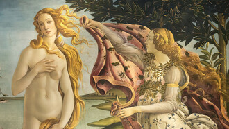 La Beauté. La Naissance de Vénus de Sandro Botticelli, peint vers 1484-1485 et conservé à la galerie des Offices. L'idée de beauté elle-même doit surmonter les époques et les mutations constantes du monde dans lequel nous vivons