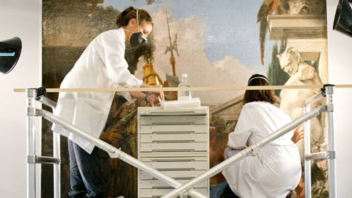 Restauración y estudio técnico de La muerte de Jacinto, de Tiepolo. Courtesy of Museo Nacional Thyssen-Bornemisza