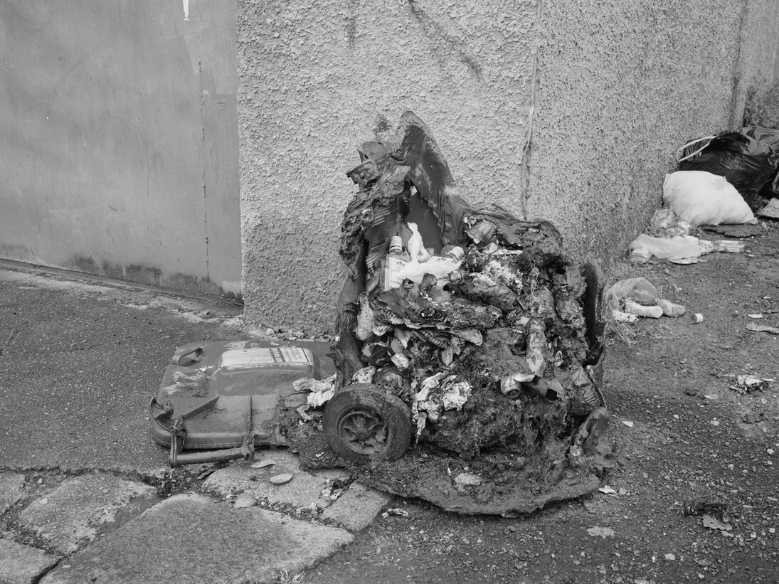 Willie Doherty, Future Fear II  2014, framed black and white photograph mounted on aluminum, 48 x 60 in/122 x 152.5 cm. Courtesy, Alexander and Bonin, New York