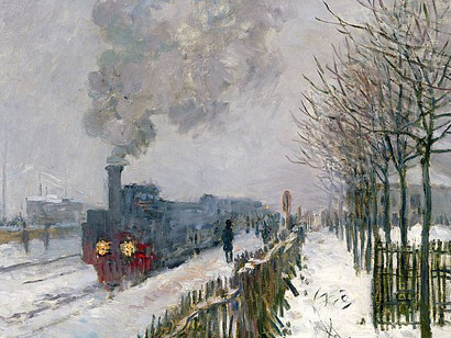 Le train dans la neige. La locomotive