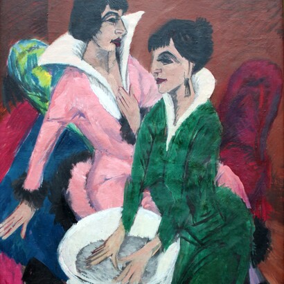 Ernst Ludwig Kirchner, "Due donne con catino", 1913, dettaglio, Städelsches Kunstinstitut und Städtische Galerie, Francoforte sul Meno, Germania