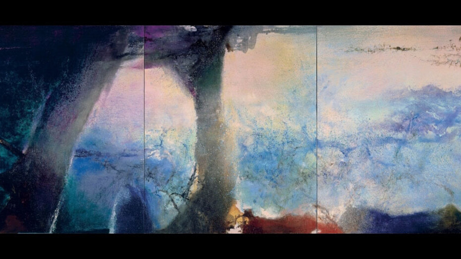 Zao Wou-Ki, Hommage à Claude Monet , février-juin 91 – Triptyque, 1991. Courtesy of Musée d'Art moderne de la Ville de Paris