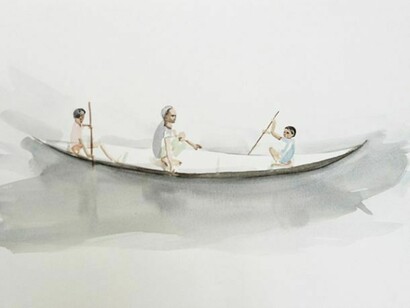 Matthew Krishanu, Boat, 2014, watercolour on paper