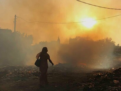 Garbage and fire in Delhi