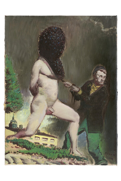 Neo Rauch, Am Rand, 2014, Oil on canvas, 15 5/8 x 11 5/8 inches (39.5 x 29.5 cm)