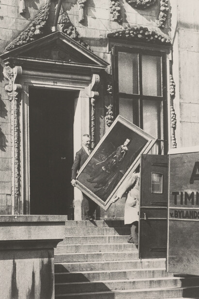 Trasporto dei dipinti dopo la chiusura del Mauritshuis al pubblico, settembre 1939. Con la cortesia del Mauritshuis