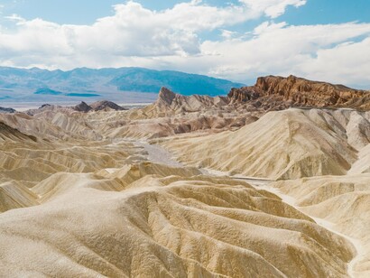 The badlands of Death Valley National Park, California, representing one of the state's iconic landscapes near some of America's best dark skies for meteor spotting