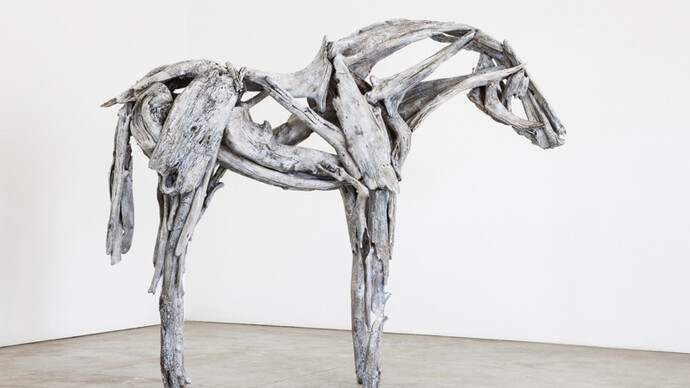 Deborah Butterfield, Josephson, 2013, unique cast bronze with patina, 90.5 x 106 x 39.5 inches