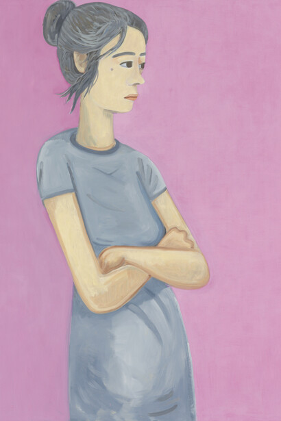 Brian Calvin, Pose, 2014, Oil on canvas, 60 x 48 inches (152.4 x 121.9 cm). Courtesy Anton Kern Gallery, New York