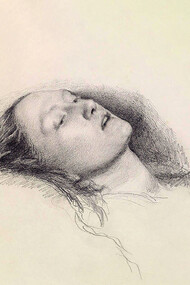 John Everett Millais, "Study for Ophelia", 1852, featuring Elizabeth Siddal as the model