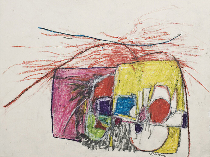 Hannah Wilke, Untitled, c. 1960s, Pastel on rice paper, Unframed: 30.5 x 25.4 cm / 12 x 10 ins, Framed: 48.2 x 52.7 cm / 19 x 20 3/4 ins
