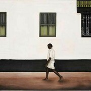 Walking Past a Chettinad Palace, 2011 Pigments on handmade paper (19th century), 21.5 x 33 cm