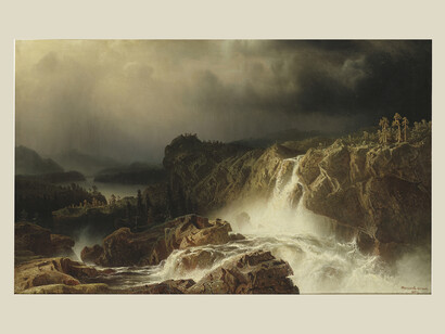Marcus Larson, Rocky Landscape with Waterfall, 1859, Nationalmuseum-Sweden’s museum of art and design, Photo: Nationalmuseum