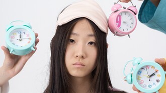 A young woman, who can't sleep and is suffering from insomnia