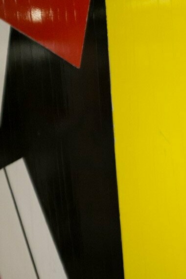 Detalle de Manuel de la Cruz González, "Abstracción", laca sobre madera, 1964 