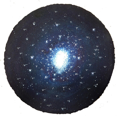 Mindscape-5, Diametre 50cm, encre sur papier aquarelle, Courtesy Galerie Magda Danysz