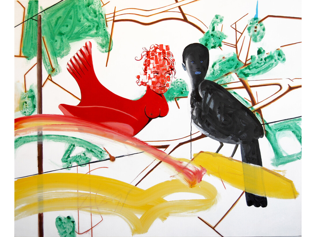 David Humphrey, The Birds, 2013, Acrylic on canvas, 60 x 72 inches, 152.4 x 182.9 cm