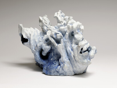 Maggi Hambling, Aftermath (Polar bear drowning), bronze primed and hand coloured, h24 x w34 x d31cm, Copyright Maggi Hambling, Photograph by Douglas Atfield