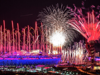 Light display at the Opening Ceremony of the London Olympics, in 2012
