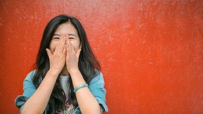 A woman, with a funny personality