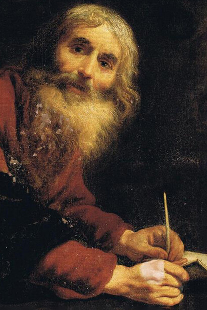 Claude Vignon, San Lucas el Evangelista (c. 1620, detalle)