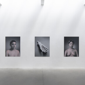 Shirin Neshat, Do u dare! Exhibition view. Courtesy of Lia Rumma Gallery. Photo by Marco Dapino