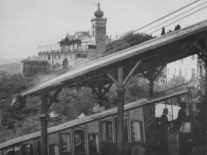 Funicolare del Righi, sullo sfondo l'albergo