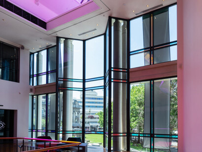 Light interference (Spectral transmission), exhibition view. Courtesy of Dunedin Public Art Gallery