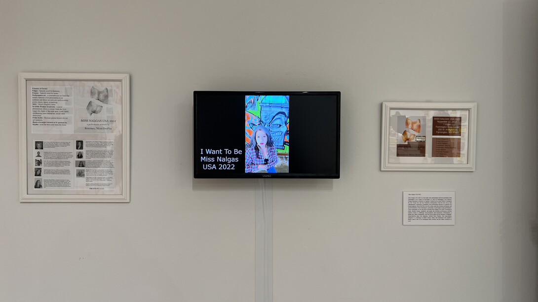 Rosemary Meza-DesPlas, La Tercera y Última: Miss Nalgas USA, 2023, exhibition view. Courtesy the artist and Amos Eno Gallery