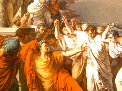 Detalle de «La muerte de César» (1798) de Vincenzo Camuccini.