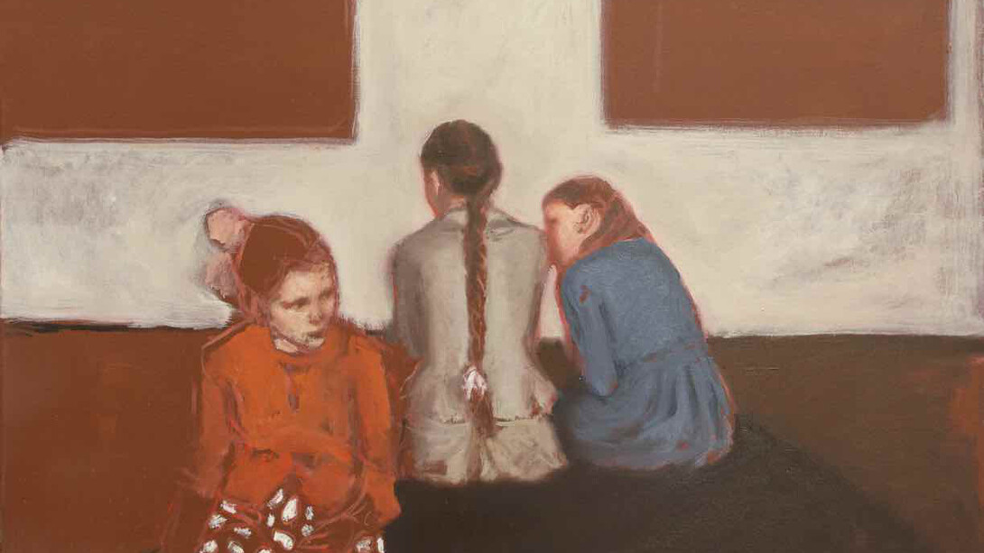 RvB Arts, Lucianella Cafagna, Tre al museo, Olio su tela, 50 x 70 cm